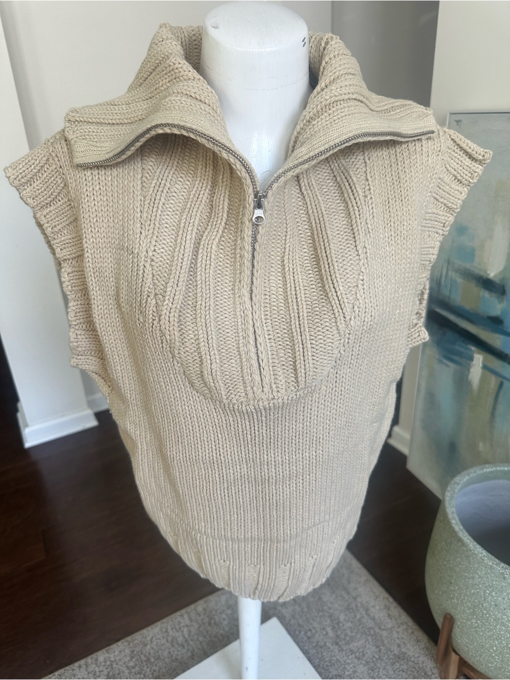 English Factory Boem Zip Mock Neck Sweater M
